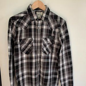 Men's Diesel Button Down Long Sleeve Large Shirt Snap Buttons